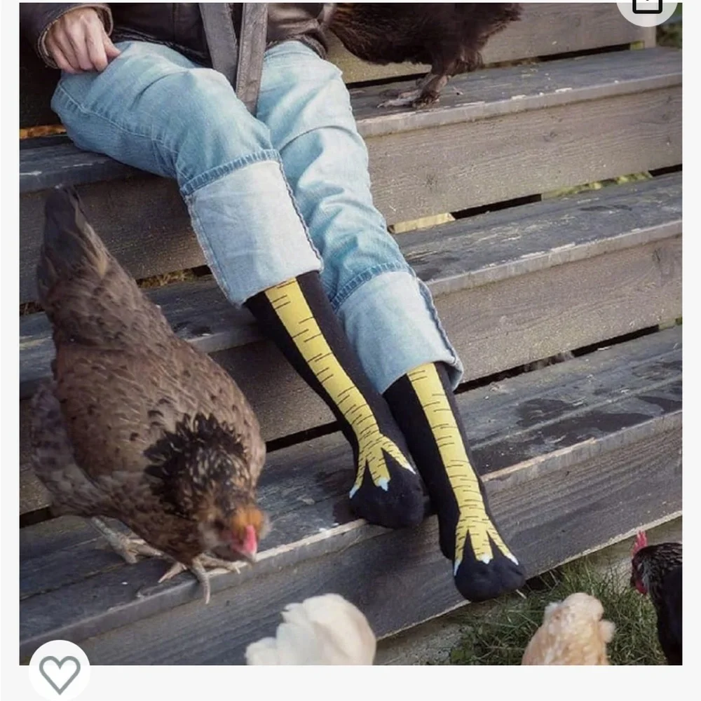 FUN CHICKEN legs/feet socks!Great for your next gathering- I have LOTS(8+) pairs